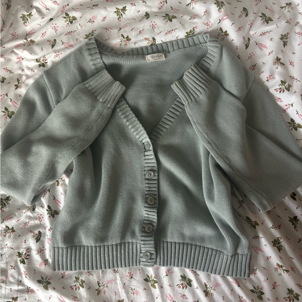 Brandy Melville Sage Sweater Cropped Cardigan